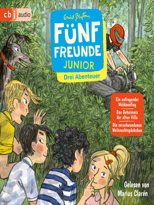 cover image of Fünf Freunde JUNIOR--Drei Abenteuer--Ein aufregender Waldausflug. Das Geheimnis der alten Villa. Die verschwundenen Weihnachtspäckchen